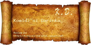Komlósi Darinka névjegykártya